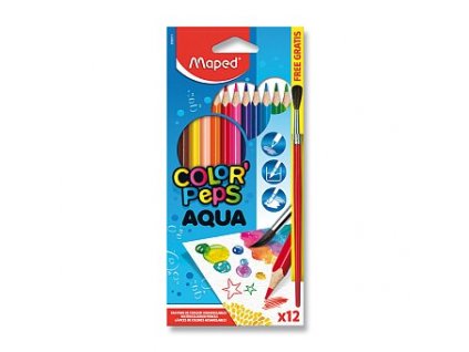 Maped Color'Peps Aqua - pastelky - 12 farieb + štetec
