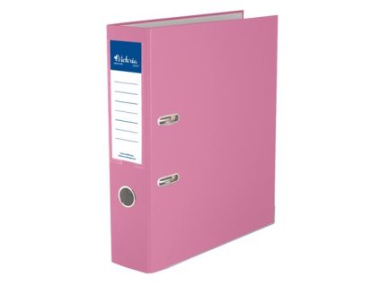 Pákový šanón, 75 mm, A4, PP/kartón, s ochr. spod. kovaním, ružov