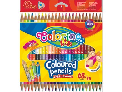 Colorino pastelky trojhranné, obojstranné, 48 farieb