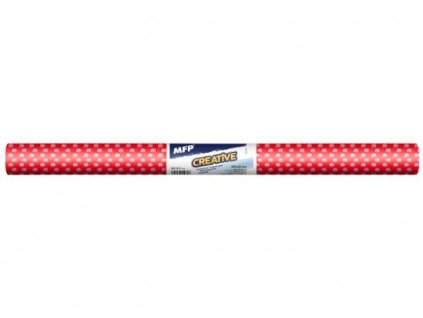 Krepový papier rolka 50x200cm červený biele bodky