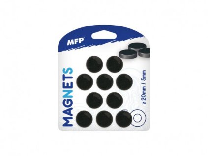 Magnet guľatý 20mm blister 10ks