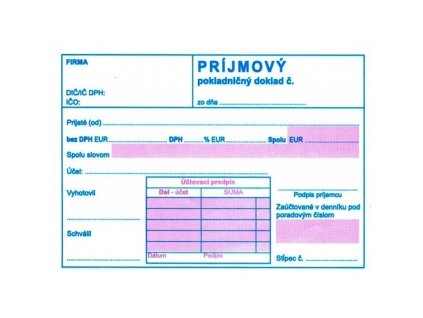 Príjmový pokladničný doklad A6 dvojfareb