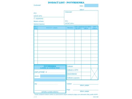 Dodací list A5 s DPH s potvrd., samop.