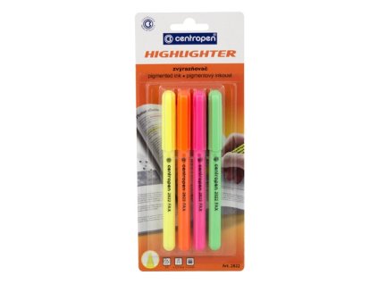 Zvýrazňovač CENTROPEN 2822 FAX - sada 4 ks
