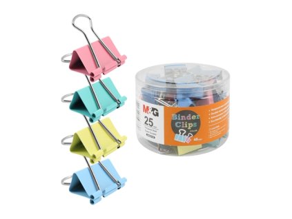 Klip Binder M&G - farebný (25 mm), 48 ks