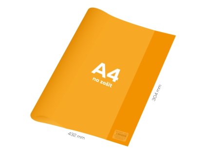 Obal na zošit A4 PVC 432x304 mm Neon Color - transparentný/oranž