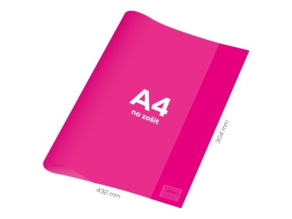 Obal na zošit A4 PVC 432x304 mm Neon Color - transparentný/ružov