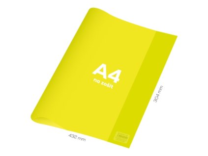 Obal na zošit A4 PVC 432x304 mm Neon Color - transparentný/žltý