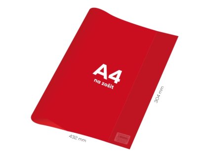 Obal na zošit A4 PVC 432x304 mm - transparentný/červený