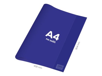 Obal na zošit A4 PVC 432x304 mm - transparentný/modrý