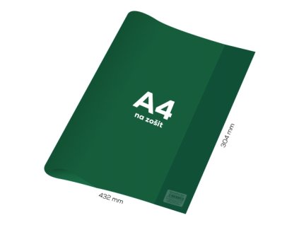 Obal na zošit A4 PVC 432x304 mm - transparentný/zelený