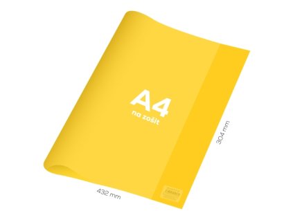 Obal na zošit A4 PVC 432x304 mm - transparentný/žltý