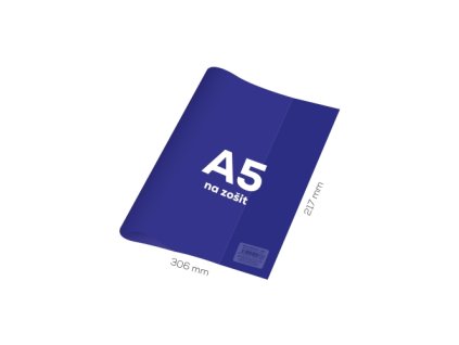 Obal na zošit A5 PVC 306x217 mm - transparentný/modrý