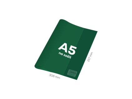 Obal na zošit A5 PVC 306x217 mm - transparentný/zelený