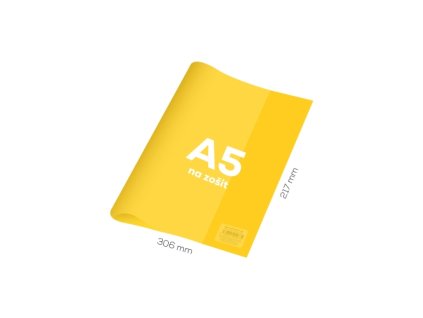 Obal na zošit A5 PVC 306x217 mm - transparentný/žltý