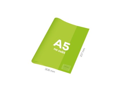 Obal na zošit A5 PVC 306x217 mm Neon Color - transparentný/zelen