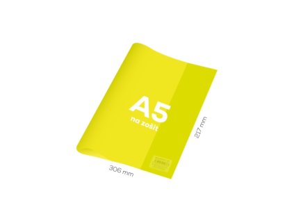 Obal na zošit A5 PVC 306x217 mm Neon Color - transparentný/žltý