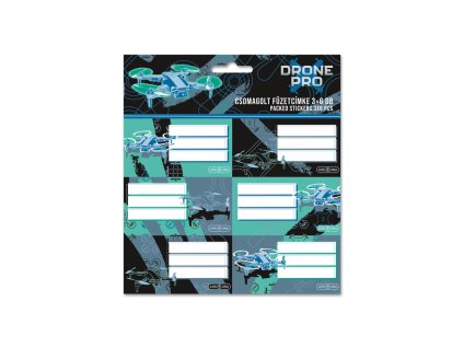 Štítky na zošity 3x6ks Drone pro ARS UNA