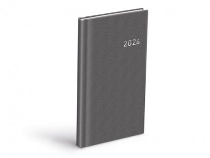 Diár 2026 T806 PVC dark gray 90x170mm