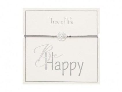 Gifty - Be Happy náramok - Tree or Life (silver)