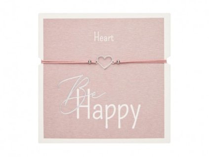 Gifty - Be Happy náramok - Heart (silver)