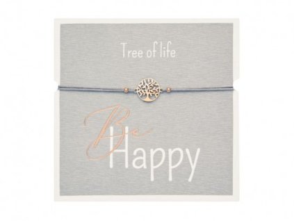 Gifty - Be Happy náramok - Tree of life - (rose gold)