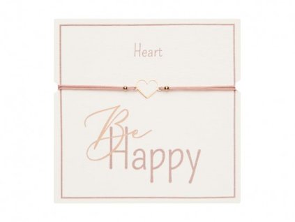 Gifty - Be Happy náramok - Heart (rose gold)