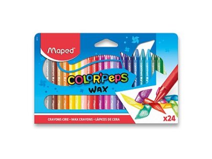 Maped Color'Peps Wax - voskovky - 24 farieb, trojhranné