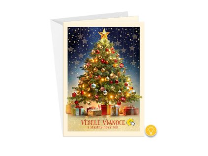 71-5001 Blahoprajná karta vianočná svietiaca SK