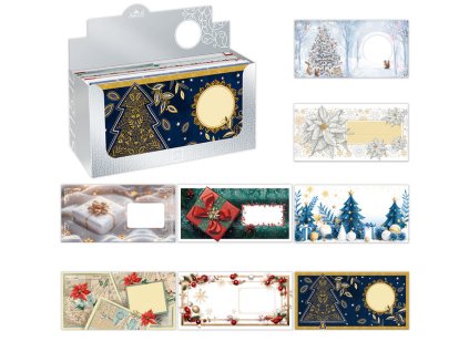 1075-V008 Obálka DL s potlačou, vianočný mix