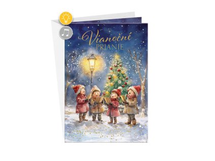 71-8027 Blahoprajná karta vianočná hudobná SK