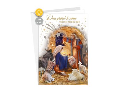 71-8028 Blahoprajná karta vianočná hudobná SK