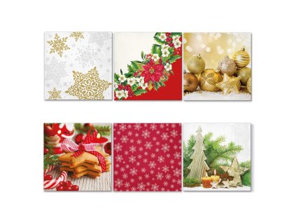 Vianočné servítky 3 vrstvové MIX