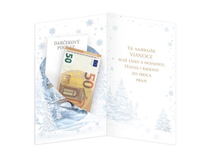 Vianočný pozdrav s klopou na peniaze