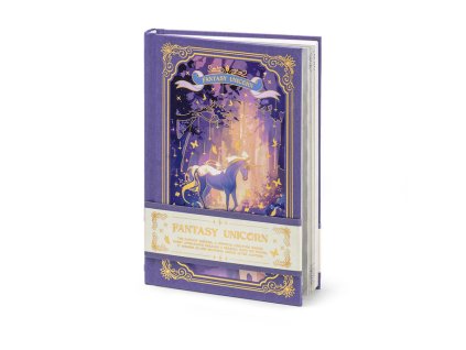 Kúzelný zápisník B6 linajka, pevná väzba, Fantasy Unicorn 2