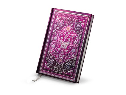 Elegantný zápisník A5 linajkový, pevná väzba, ružová Romantická