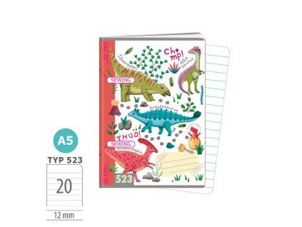 Zošit A5 TYP 523 Dinosaury