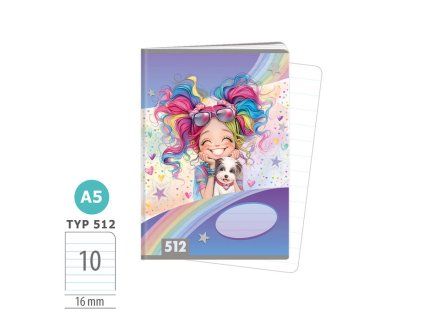 Zošit A5 TYP 512 Rainbow Ella