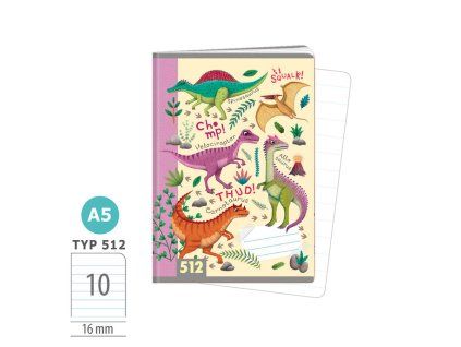 Zošit A5 TYP 512 Dinosaury