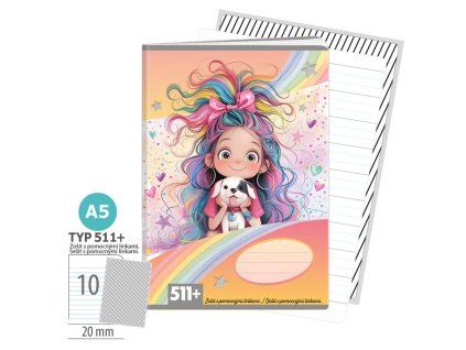 Zošit A5 TYP 511+ Rainbow Ella