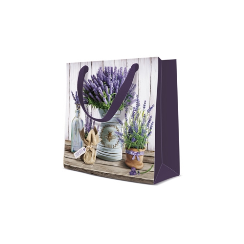 Darčeková taška PAW Lavender in Bucket, square - 17x17x6 cm