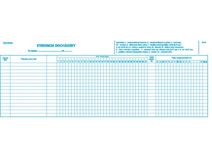 254680 evidencia dochadzky 42x15 cm
