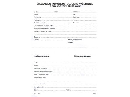 255136 ziadanka o imunohematol vyset a transf p