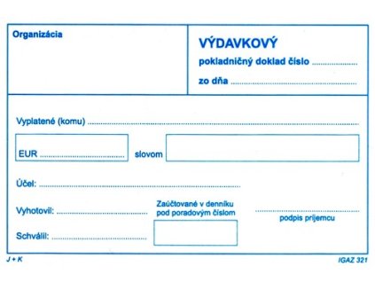255364 vydavkovy pokladnicny doklad samoprepis bez dph