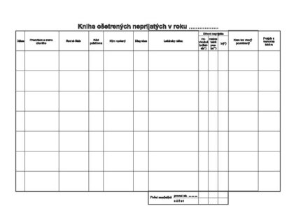 255403 ambulantna kniha osetrenych a neprijatych a4 100 listov