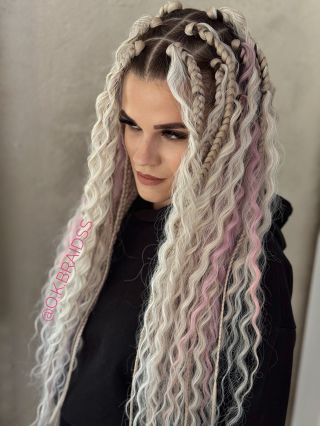Gypsy Boho Braids 🔥 #gypsybraids #gypsyboho #bohobraids #curly #kanekalon