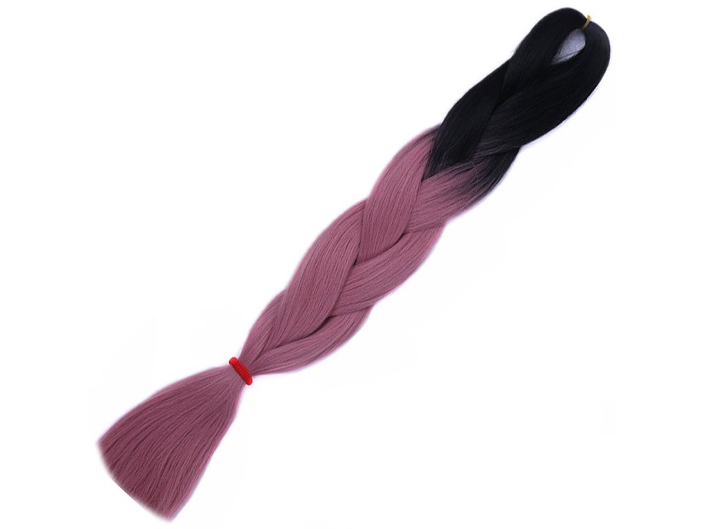 12718 3 ombre jumbo braid kanekalon h2 20 cerna vintage ruzova