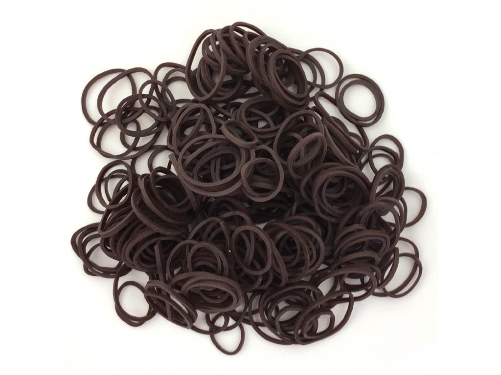 Mini Rubber Bands - Dark Brown 250pcs 