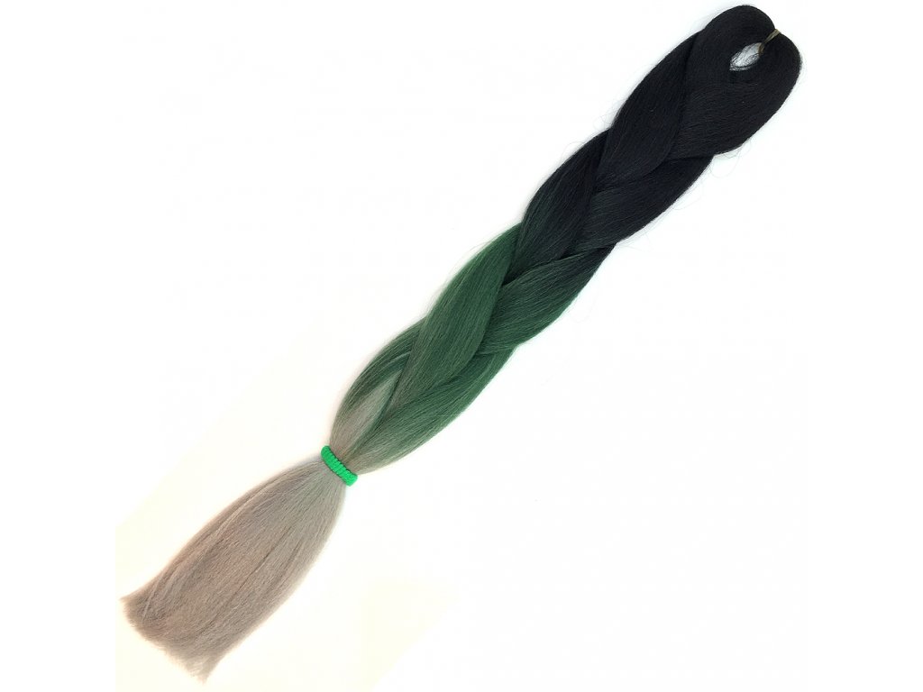 13106 ombre jumbo braid kanekalon l3 1 cerna zelena seda