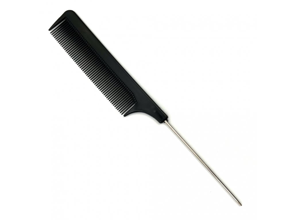 13523 1 plastic comb with a metal tip black